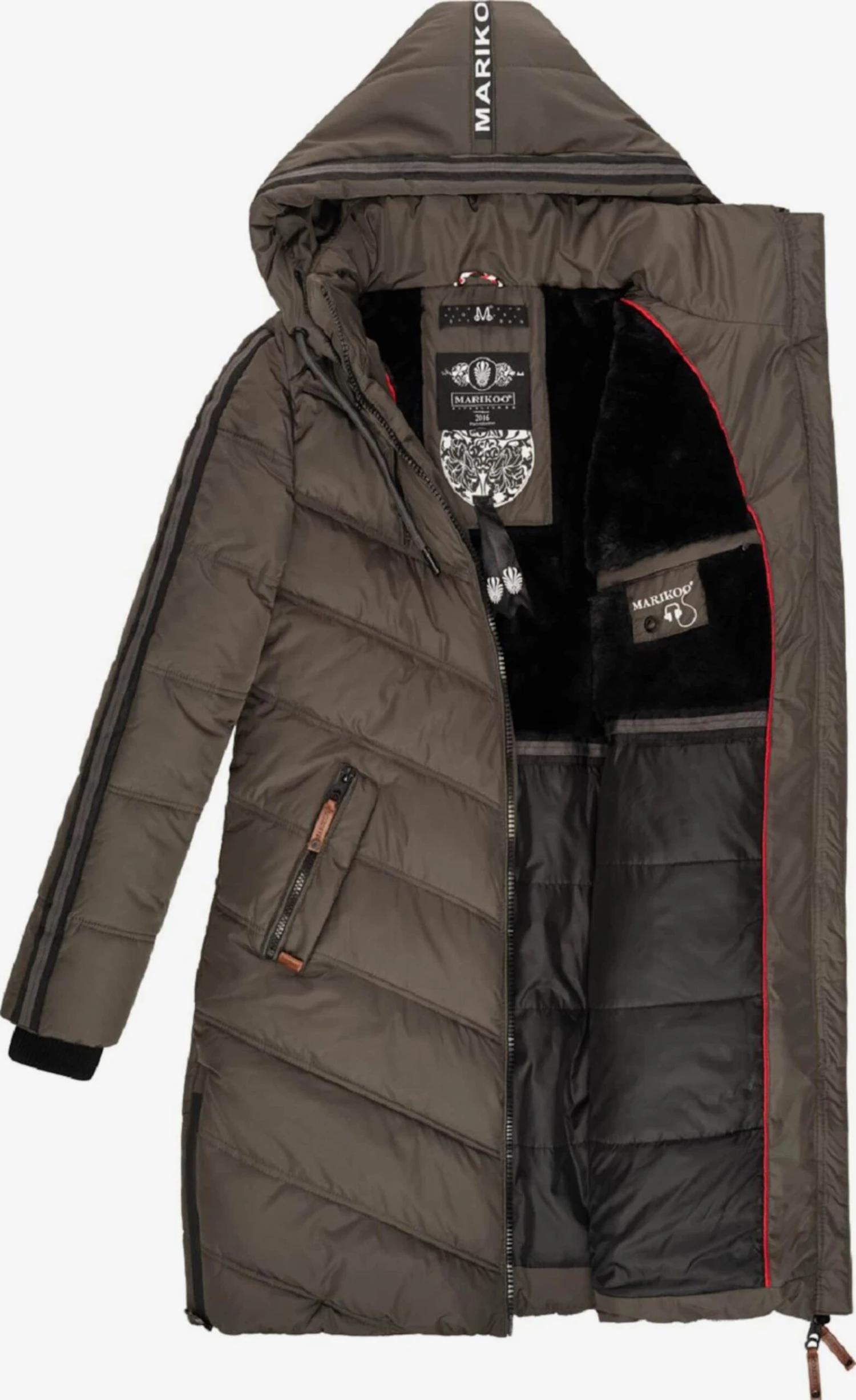 Marikoo Wintermantels Wintermantel Armasa Dames Antraciet 4 Marikoo Wintermantels Wintermantel Armasa Dames Antraciet - Afbeelding 4