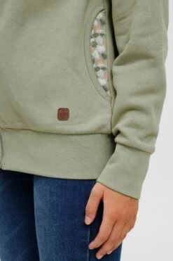 OXMO Sweatvesten Sweatvest ULLA Dames Groen -kledingwinkel 10b4cbf4442baa1df5f26b764a48982b