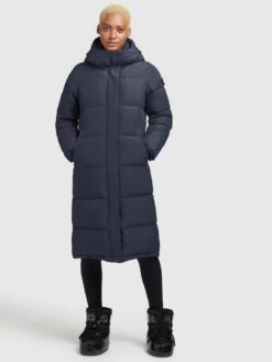 Khujo Wintermantels Wintermantel TIONE Dames Navy -kledingwinkel 1df5a8d981a32913be9cadca785e90c7