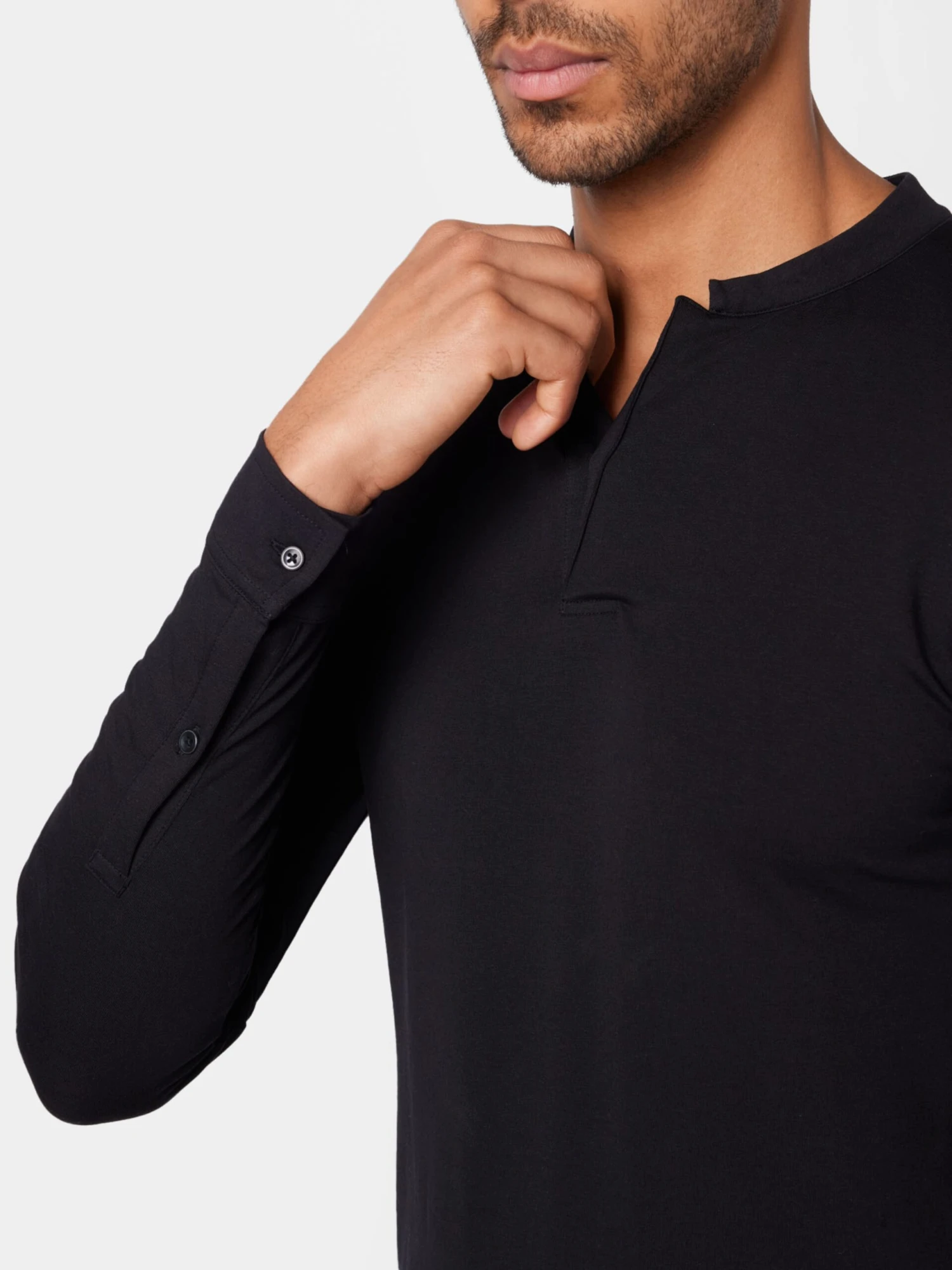 DRYKORN Longsleeves Shirt KENO Heren Zwart 2 DRYKORN Longsleeves Shirt KENO Heren Zwart - Afbeelding 2