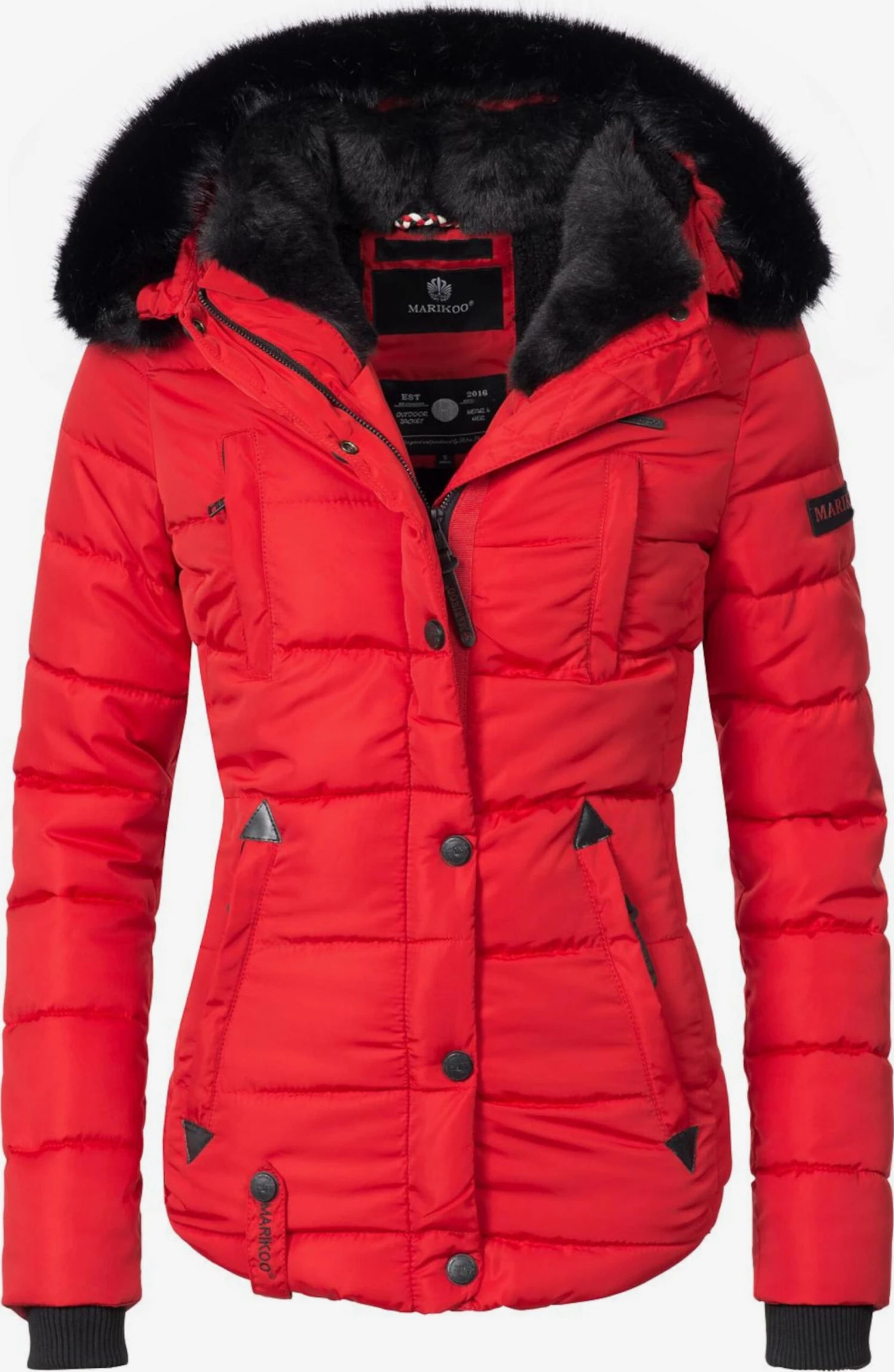 Marikoo Winterjassen Winterjas Lotusblüte Dames Rood 1 Marikoo Winterjassen Winterjas Lotusblüte Dames Rood