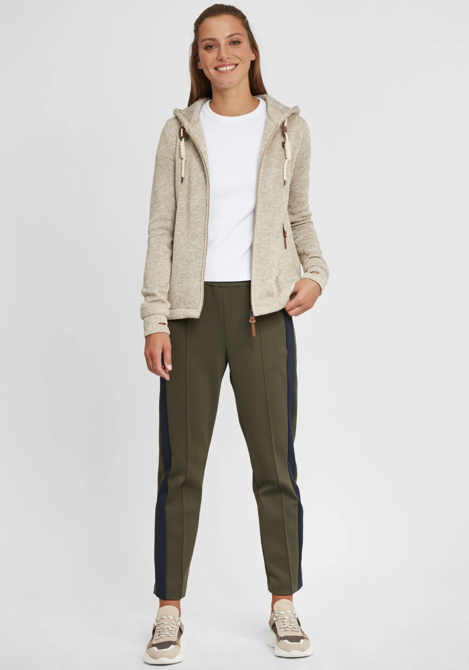 OXMO Sweatvesten Sweatvest Thory Dames Beige 3 OXMO Sweatvesten Sweatvest Thory Dames Beige - Afbeelding 3