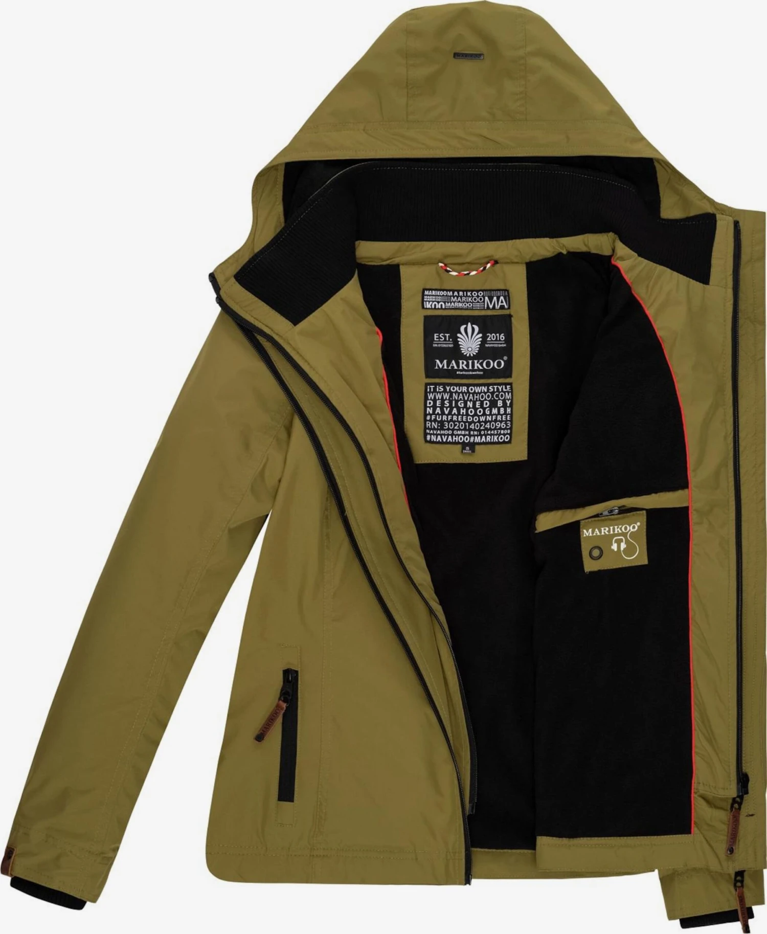 Marikoo Outdoor Jassen Functionele Jas Erdbeere Dames Olijfgroen 4 Marikoo Outdoor Jassen Functionele Jas Erdbeere Dames Olijfgroen - Afbeelding 4