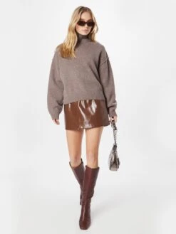 WEEKDAY Fijngebreide Truien Trui Norah Dames Bruin -kledingwinkel 381738207589975e9c3adf7cec0ead5f