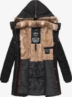 Marikoo Korte Mantels Wintermantel Dames Zwart -kledingwinkel 3a76ff19317d13bcd2d1c68b52375d7d