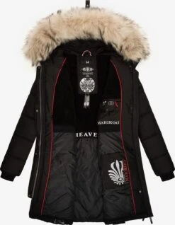 Marikoo Wintermantels Wintermantel Chaskaa Dames Zwart -kledingwinkel 48268750ef82e3e885b2e2294e9d31c1