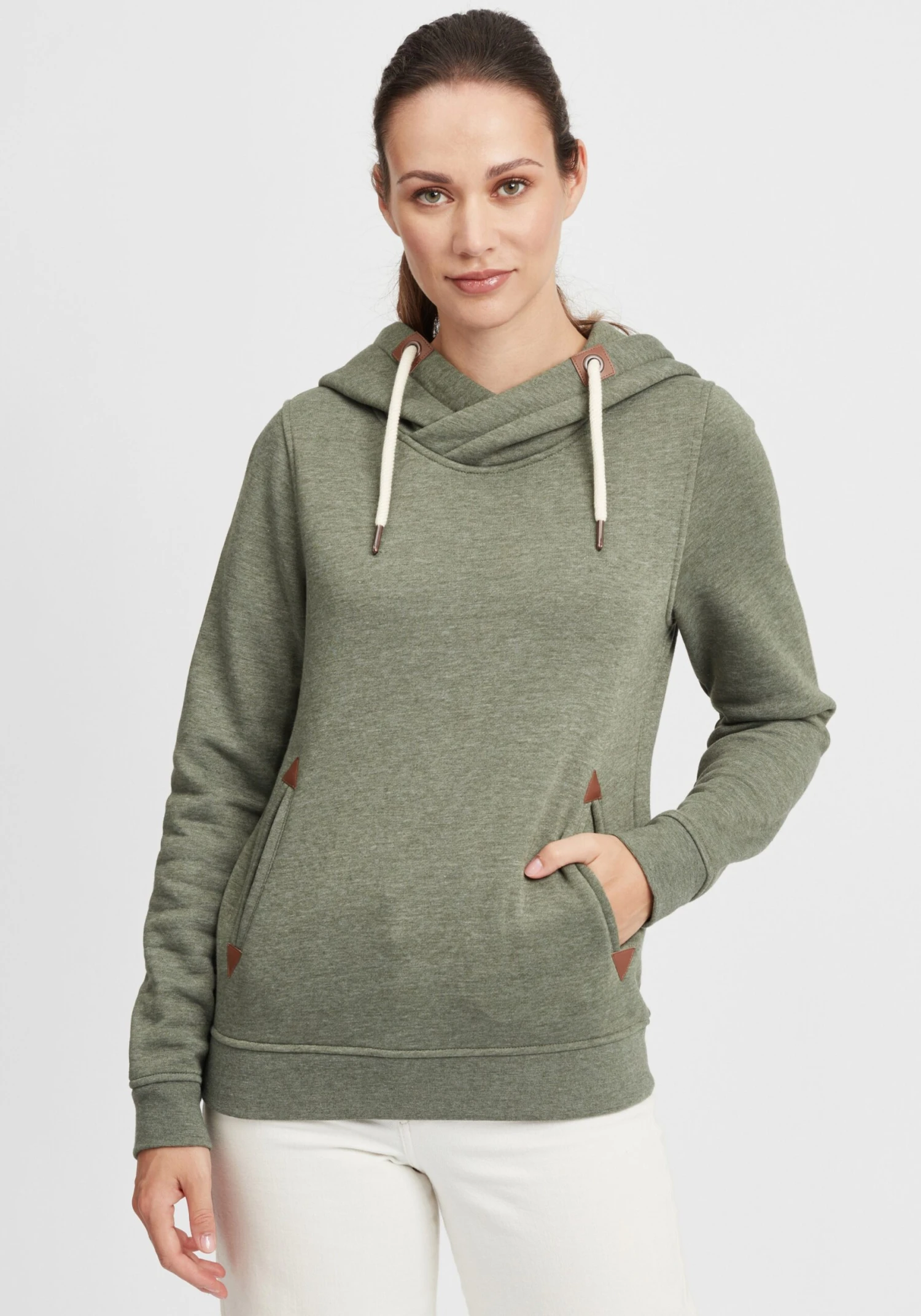 OXMO Hoodies Sweatshirt Vicky Dames Groen / Kaki 2 OXMO Hoodies Sweatshirt Vicky Dames Groen / Kaki - Afbeelding 2