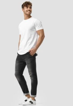 Indicode Jeans Pantalons Slimfit Broek Fabrizio Heren Zwart -kledingwinkel 72b20ba9de678d8c50caba8b788d37c3