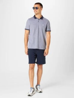 FYNCH-HATTON Polos Shirt Heren Marine / Blauw Gemêleerd -kledingwinkel 8042200f65e24656e2d970dcbb44b318