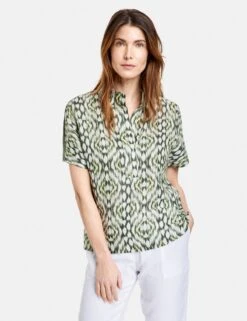Gerry Weber Blouses Met Korte Mouw Blouse Dames Olijfgroen / Lichtgroen -kledingwinkel 80e92cef12d44e12240adff71d407cbc