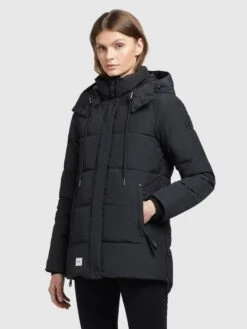 Khujo Winterjassen Winterjas Eunice Dames Zwart -kledingwinkel 8932686814d8763e76f20ebfe671ef88