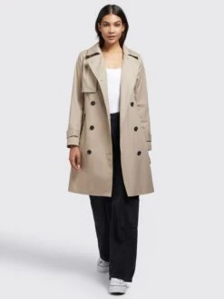 Khujo Trenchcoats Tussenmantel Sarina Dames Lichtbeige -kledingwinkel 8e1b2758524b98abc8d007426b47e96e