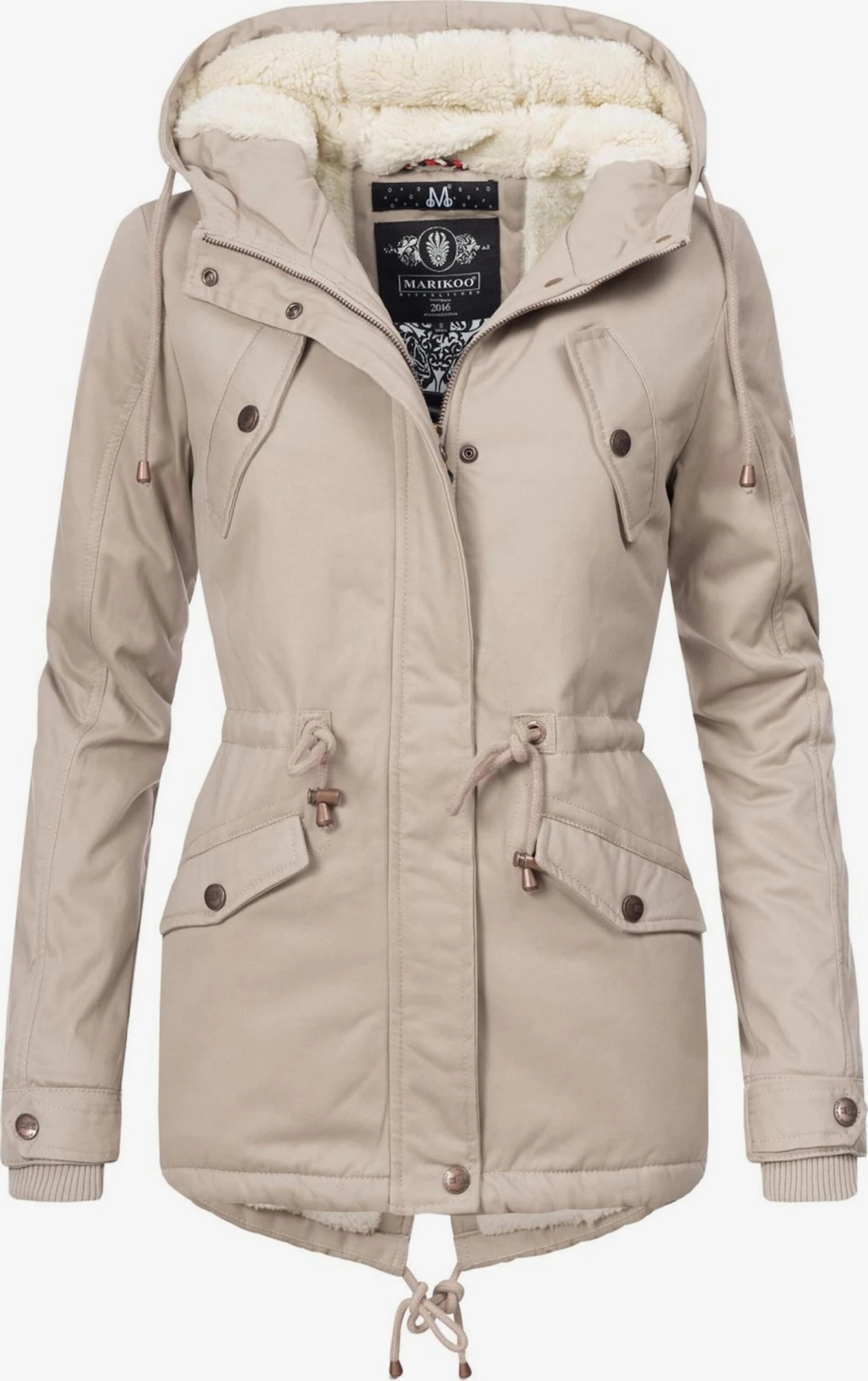 Marikoo Winterjassen Winterjas Manolya Dames Lichtbeige 1 Marikoo Winterjassen Winterjas Manolya Dames Lichtbeige