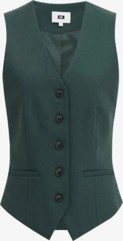 WE FASHION Klassieke Blazers Gilet Dames Donkergroen