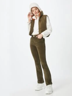 ONLY Ribbroeken Flared Broek Mary Dames Olijfgroen -kledingwinkel a6a38ab1540a11a5de48824222a144f9