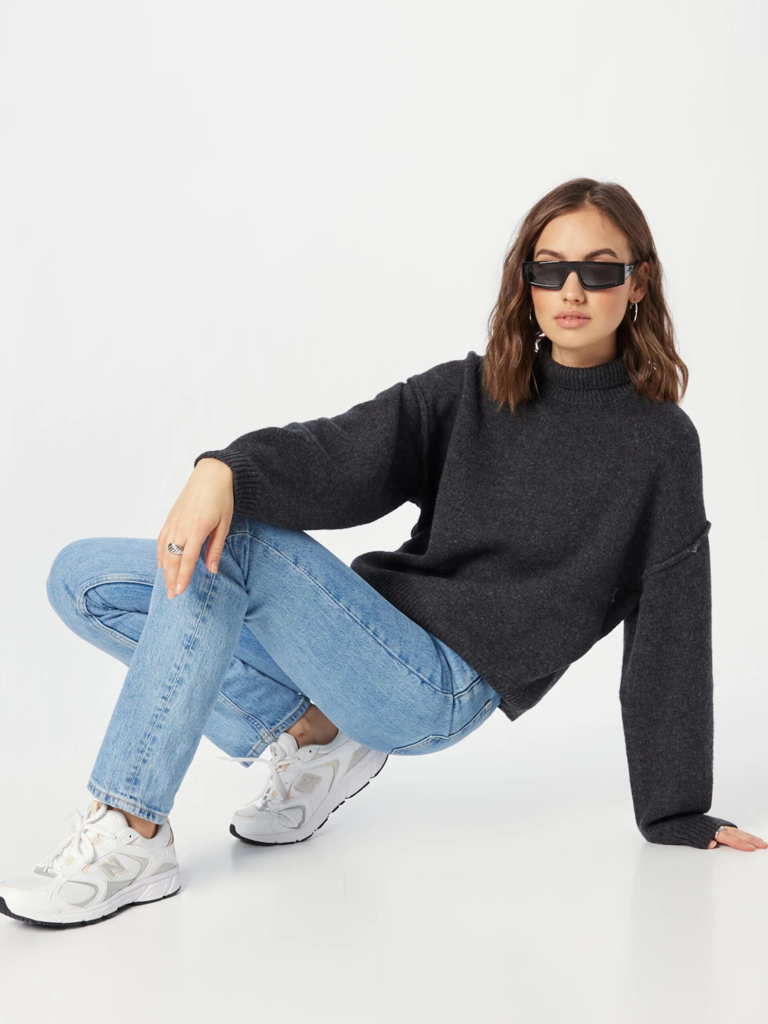 WEEKDAY Basic Truien Trui Norah Dames Donkergrijs 5 WEEKDAY Basic Truien Trui Norah Dames Donkergrijs - Afbeelding 5