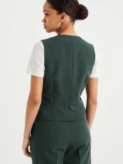 WE FASHION Klassieke Blazers Gilet Dames Donkergroen -kledingwinkel bf5c6059a2ed2d01406cfb282ba3232c