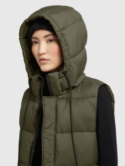 Khujo Bodywarmers Bodywarmer Eden Dames Kaki -kledingwinkel c41c4bcaf14a02263770ff1ffe876720