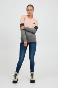 OXMO Sweatshirts Sweatshirt Trine Dames Donkergrijs / Grijs Gemêleerd / Rosa 8 OXMO Sweatshirts Sweatshirt Trine Dames Donkergrijs / Grijs Gemêleerd / Rosa -kledingwinkel da834acc9dd9b7407c6ab20d5e2bd7c8