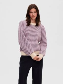 Selected Femme Fijngebreide Truien Trui MOLA MIA Dames Beige -kledingwinkel e2a434afc8792f9ae928f02b1ab4ece6