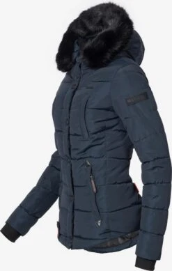 Marikoo Winterjassen Winterjas Lotusblüte Dames Donkerblauw -kledingwinkel ed445598e2174249c2d69f32cc72fc32