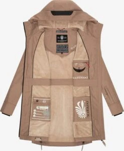 Marikoo Parkas Tussenparka Dames Donkerbeige -kledingwinkel f2667f479b18d66b0aaf21994a66c511