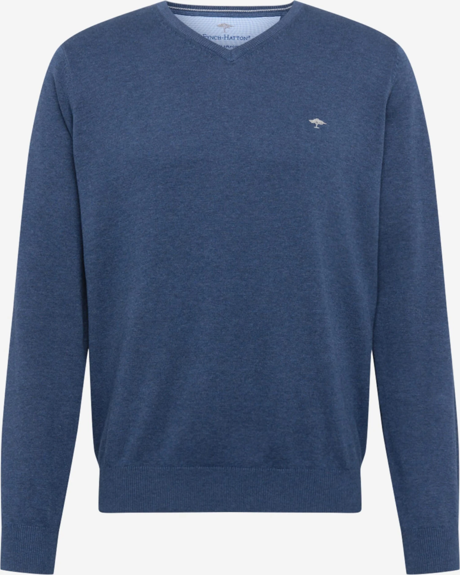 FYNCH-HATTON V-hals Truien Trui Heren Blauw Gemêleerd 1 FYNCH-HATTON V-hals Truien Trui Heren Blauw Gemêleerd